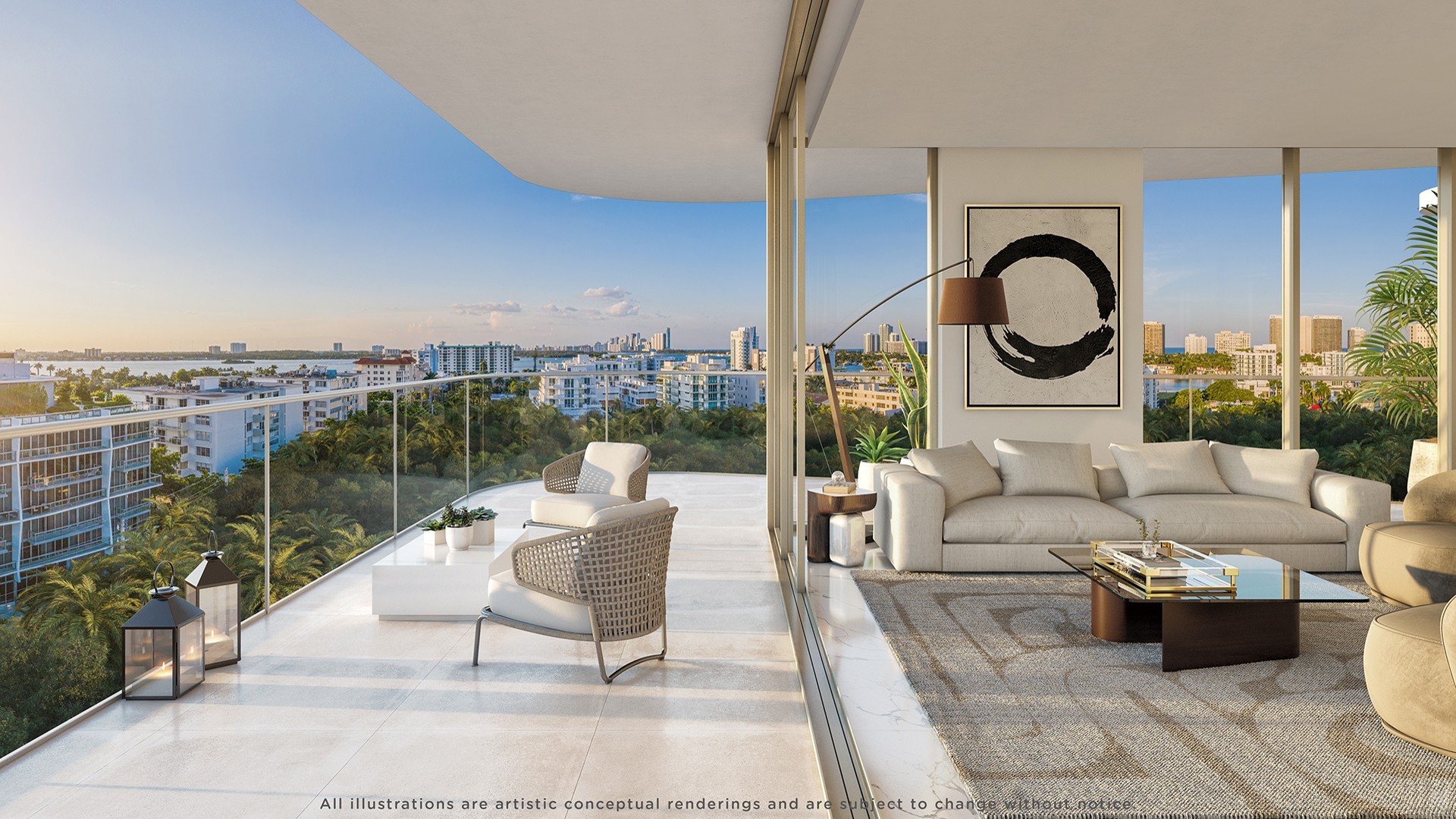 Private terrace with views at Alana Bay Harbor Islands