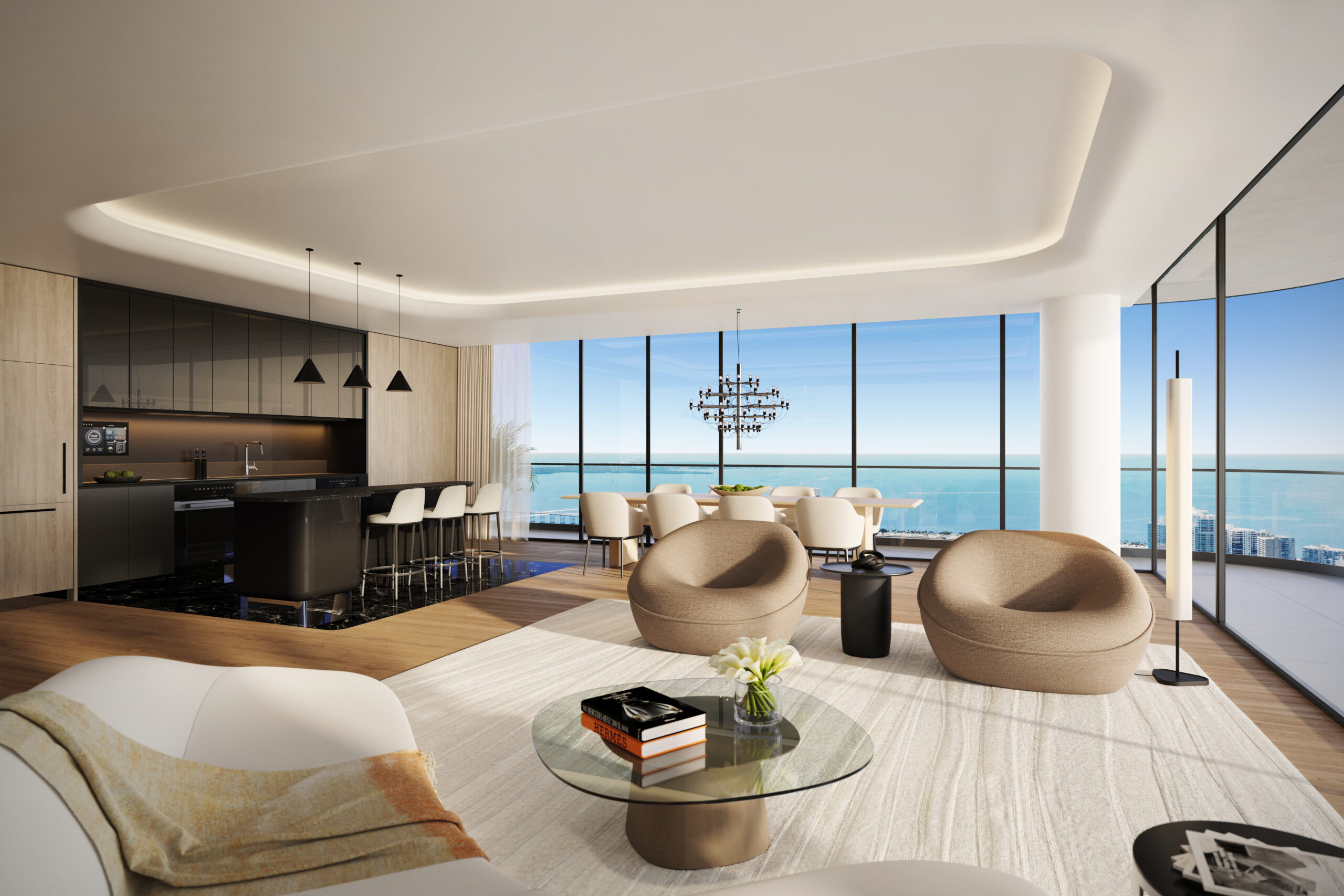 Luxury Brickell condominium with panoramic ocean views