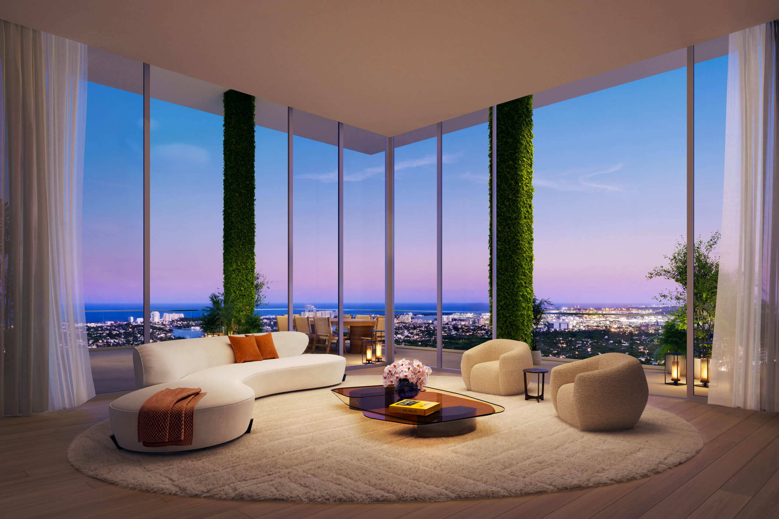 Penthouse A living room at Viceroy Residences Fort Lauderdale