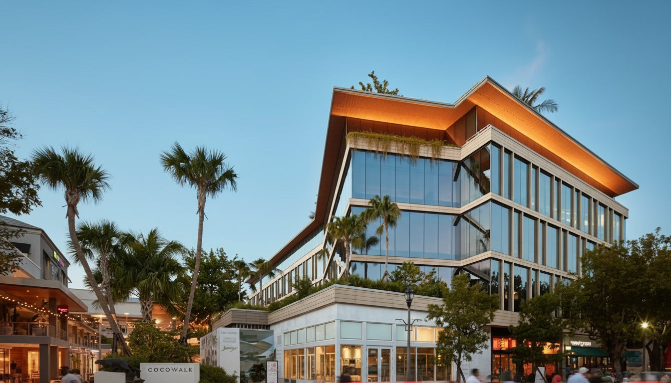 Modern mixed-use building in Coconut Grove